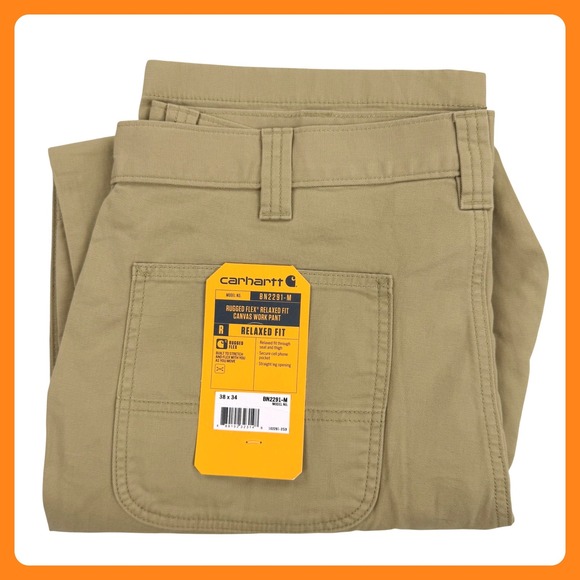 Carhartt Other - Carhartt Rugged Flex Relaxed Fit Canvas Work Pants Men 38x34 BN2291-M Tan NWT‎
